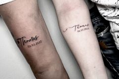 piccolo lettering tattoo di coppia